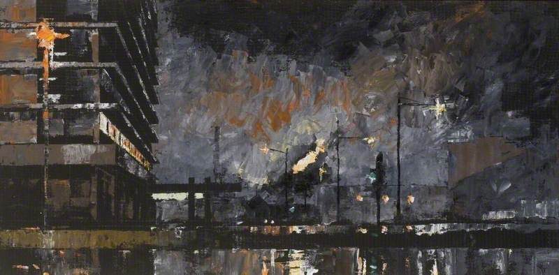 Main Office Corby Steelworks, at Night by Chris Rowlatt